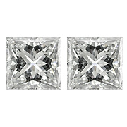 2.40 cttw Pair of Princess Cut Natural Diamonds : I / VS2