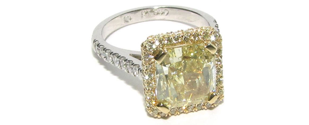 yellow color diamond engagement ring