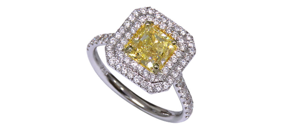yellow color diamond engagement ring
