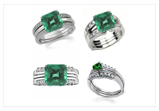 Case Study Emerald Wedding Set With Diamonds Emerald Wedding Rings Design Options